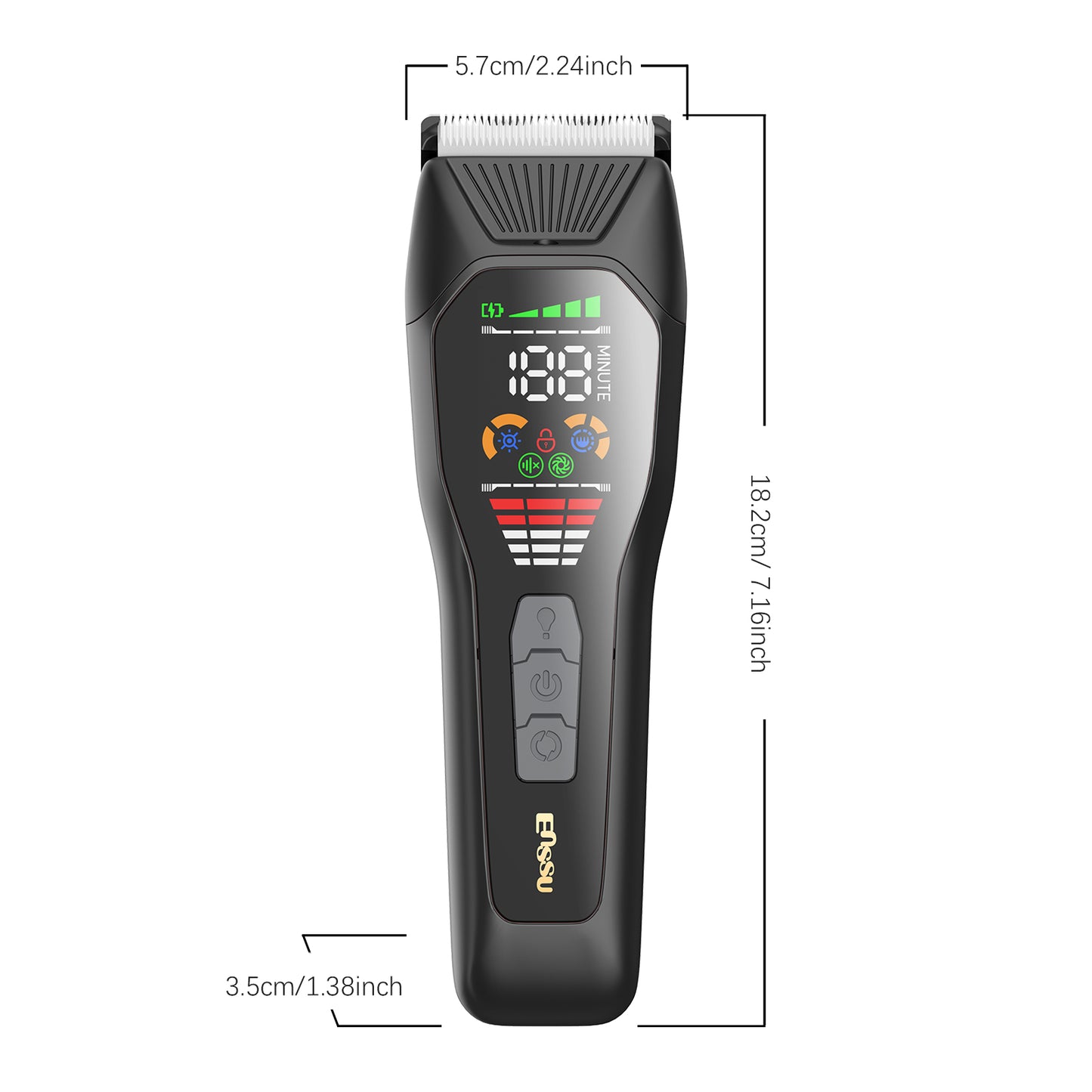 Professional  6500rpm powerful motor, 2-stage rotation Men Hair Clippers  large LED screen, safety lock Hair Trimmer