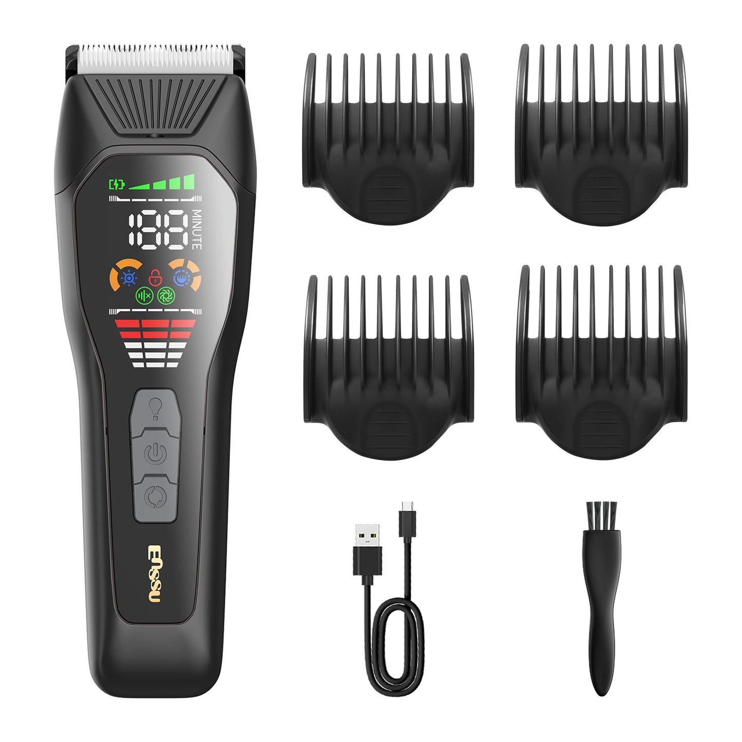 Professional  6500rpm powerful motor, 2-stage rotation Men Hair Clippers  large LED screen, safety lock Hair Trimmer